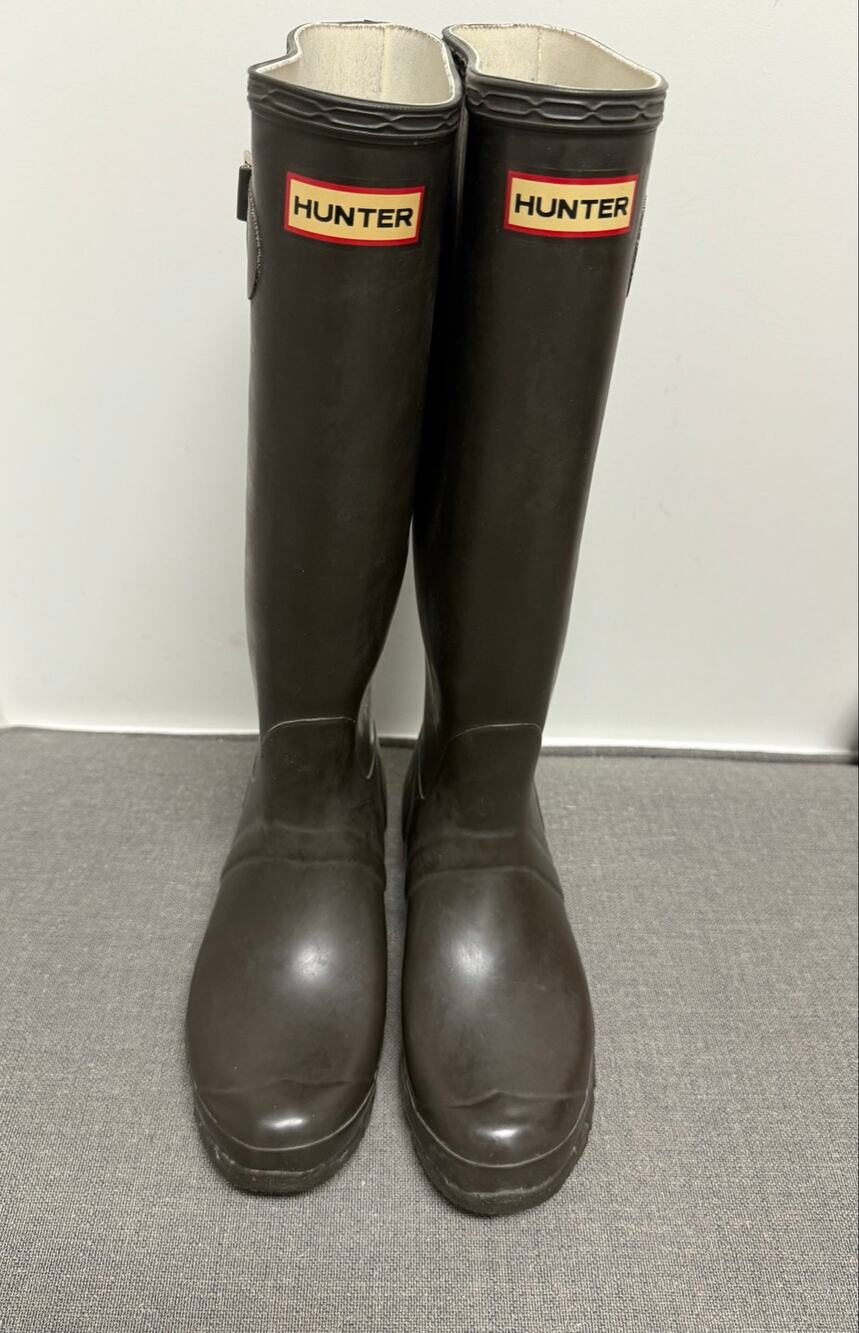 Hunter Original Boots Tall Rain Boots Shoes Brown Women 8 Men 7